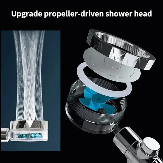 360° Fan rotating Shower Head